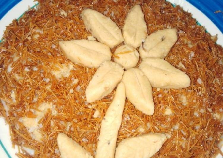 Recipe of Quick Creamy no bake kunafa (Arabic sweet dish)