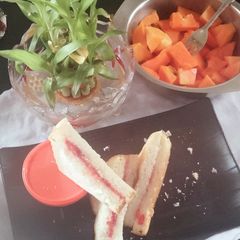 Bread Butter Jam sandwich 😋🥪 A picture of Bread Butter Jam sandwich 😋🥪.