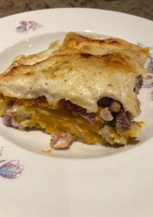 A picture of Butternut squash lasagne.