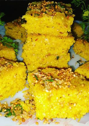 दलिया पौष्टिक ढोकळा रेसिपी (daliya dhokla recipe in marathi) रेसिपी चे मुख्य फोटो 