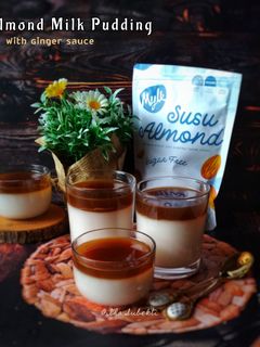 Foto resep Almond Milk Pudding with Ginger Sauce