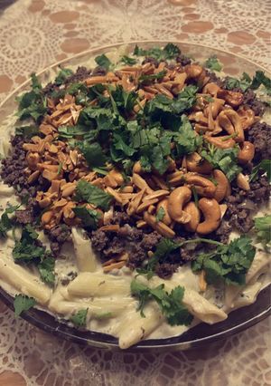 صورة لوصفة معكرونه باللبن(ششبرك كذاب)