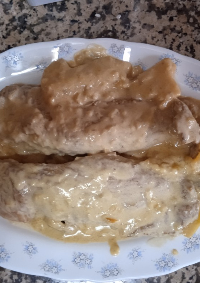 Una foto de Solomillo de Cerdo con Champiñones en Salsa Roquefort