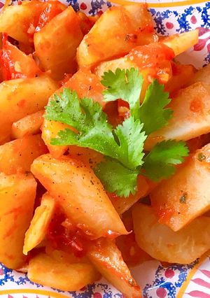 Hình của món 🌱 Su Hào Xào Cà Chua (Vegan).