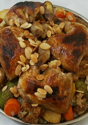 صورة لوصفة مقلوبة الدجاج بالخضار الشهية 👍