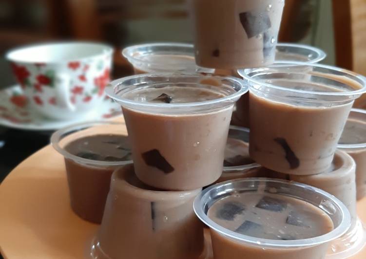 Puding coklat mocacinno cincau