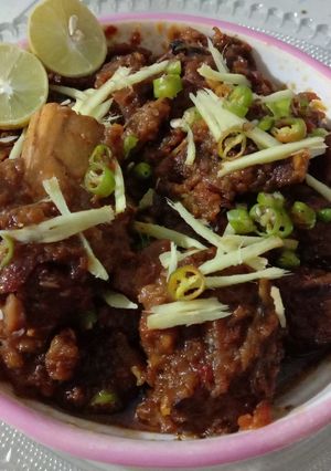 A picture of Bhunna beaf curry.