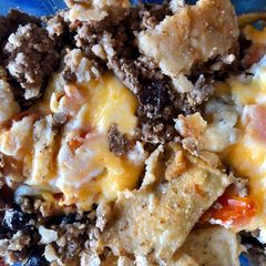 A picture of Nacho casserole.