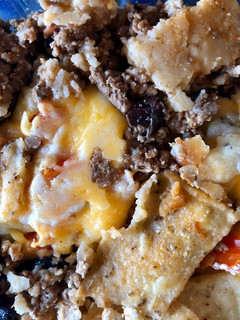 A picture of Nacho casserole.