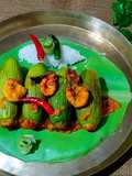 Stuffed pointed gourd with prawn/ chingri patoler dorma
