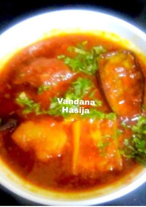 A picture of Amritsari Wari Traditional Sindhi veg cooked during weddingday.