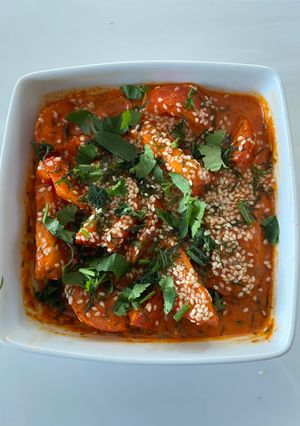 A picture of Tomato salad/ appetiser.