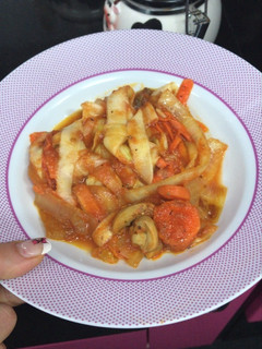 Una foto de Espaguettis de calabacín y zanahorias