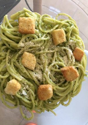 Una foto de Spaghetti Poblano (Vegetariano)