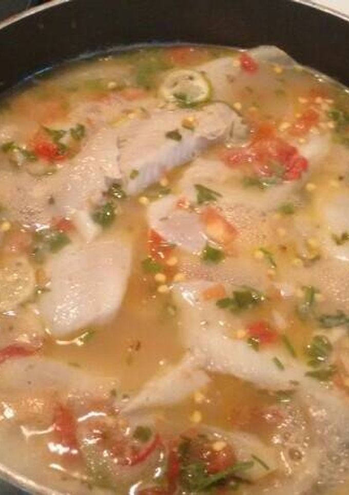 Una foto de Pescado hervido bien sazonado.ॐ