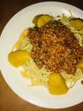 Espaguetis con carne molida