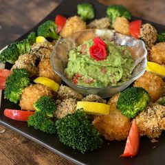 A picture of Scallop and Mushroom Fry with Avocado Dip 🎄.