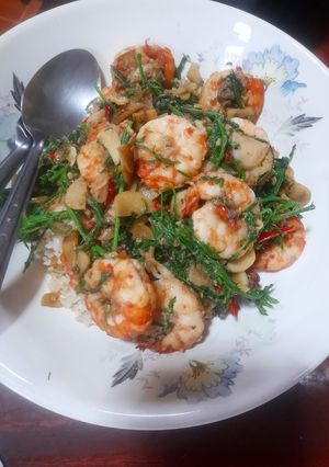 รูปของ กุ้งผัดชะอม