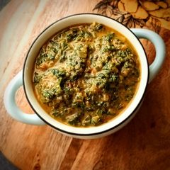 A picture of Creamy Palak in Coconut Milk.