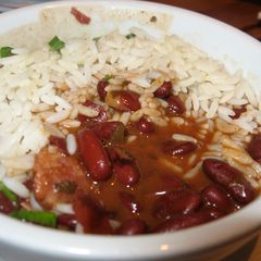 A picture of Vegetarian(ish) Red Beans and Rice.
