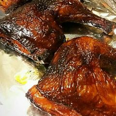 A picture of Sweet Heat Smoked Chicken Leg Quarters.