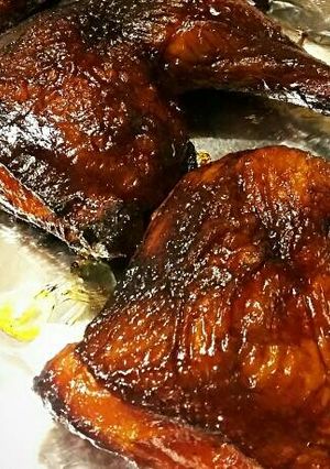 A picture of Sweet Heat Smoked Chicken Leg Quarters.