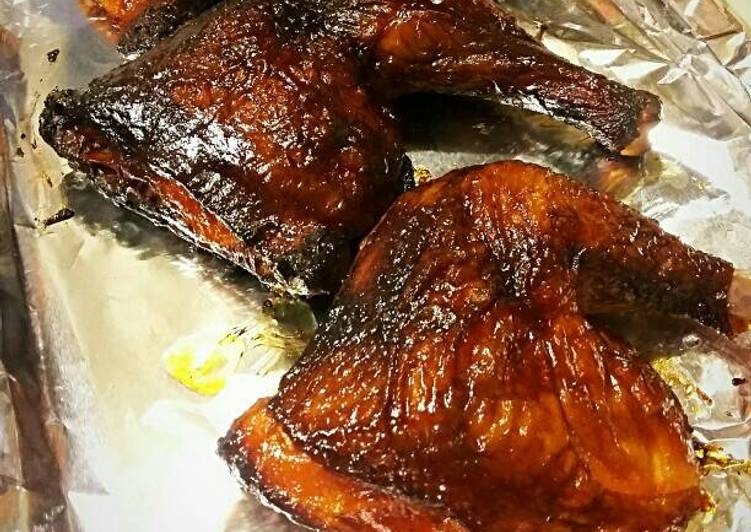 Simple Way to Prepare Super Quick Homemade Sweet Heat Smoked Chicken Leg Quarters