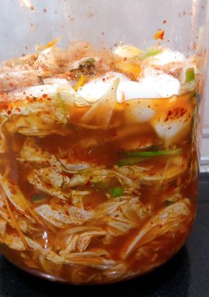 Hình của món Kim chi đá.