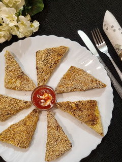عکسی از دستور نان تست کنجدی