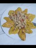 Pollo a la crema y tostones