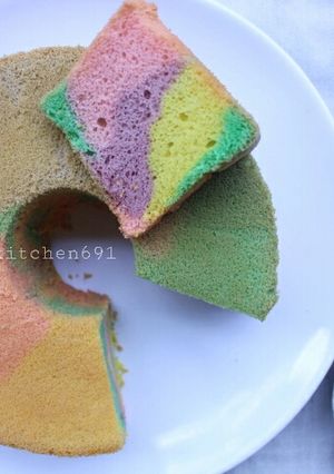 Foto resep Unicorn Chiffon Ketan ala Kheyla (metode simple) #beranibaking