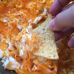 A picture of Buffalo chicken spread.