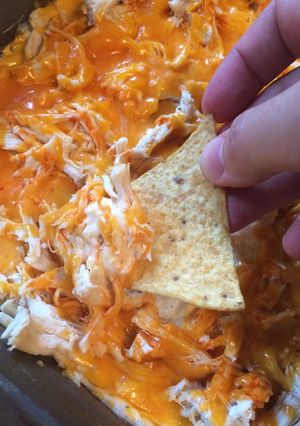 A picture of Buffalo chicken spread.