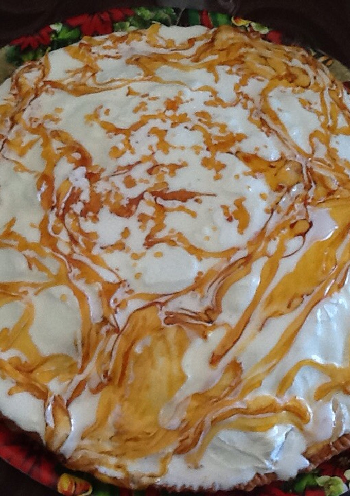 Una foto de Tarta de nata y caramelo