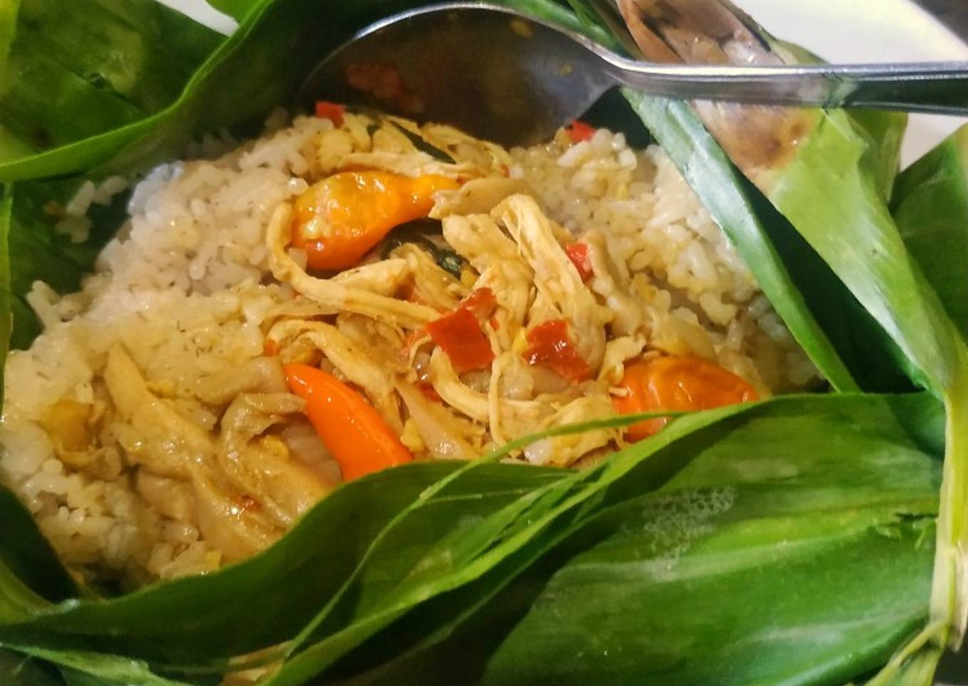 Nasi bakar ayam jamur