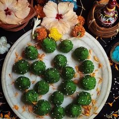 Gulkand paan modak A picture of Gulkand paan modak.