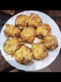 Una foto de Champiñones rellenos de gambones