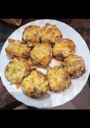 Una foto de Champiñones rellenos de gambones
