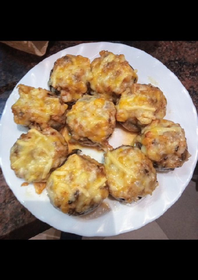 Una foto de Champiñones rellenos de gambones
