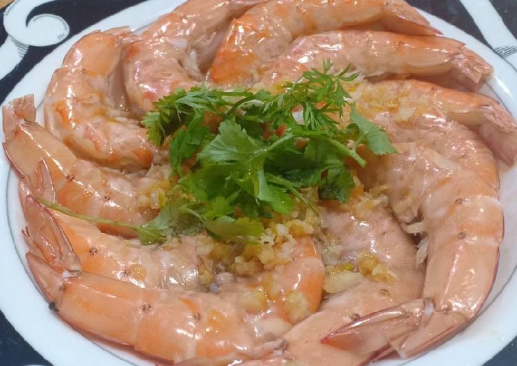 Resep Udang Kukus Bawang Putih / Bisa pakai blender supaya praktis angkat.