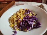 Fideos con huevos y verduras