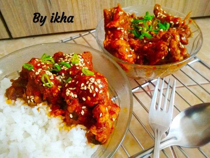 Resep Tulang Ayam pedas Rice bowl yang Sempurna