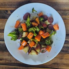 A picture of Sausage & Veggies Sheet Pan.