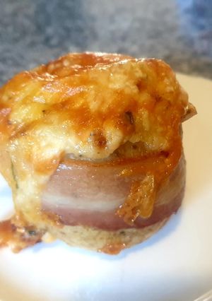 A picture of Bacon Wrapped Cheese and Garlic Potatoes.