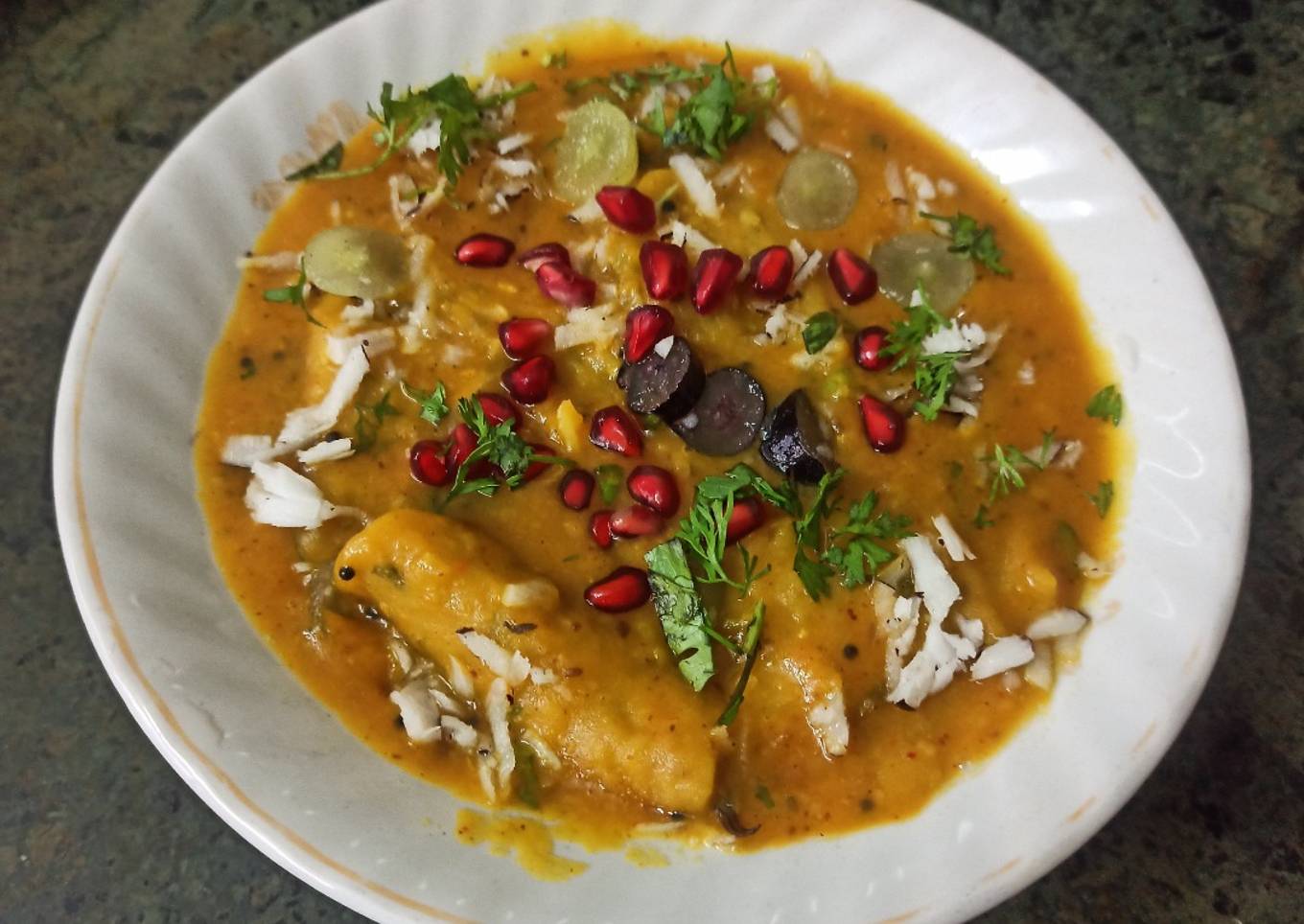 Dal Dhokli with dhokli made from leftover methi thepla dough