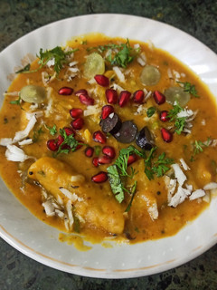 A picture of Dal Dhokli with dhokli made from leftover methi thepla dough.
