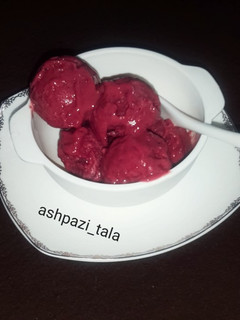 عکسی از دستور بستنی میوه ای (آلبالو)