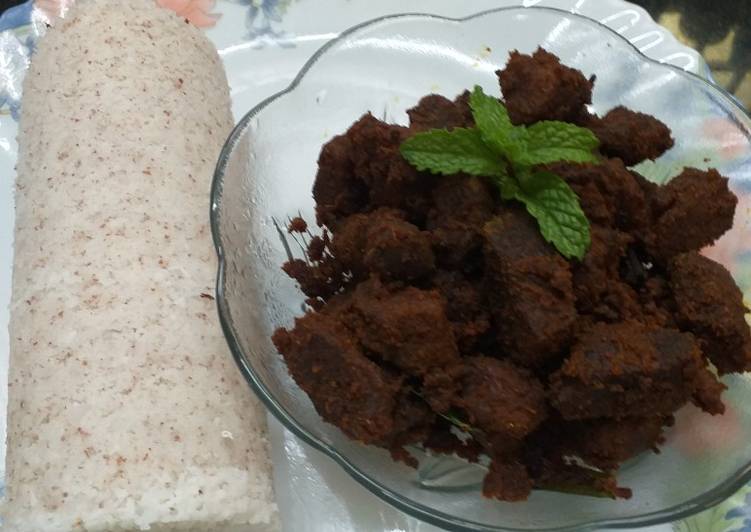 Recipe of Puttu with Roast Beef(Erachi Puttu) in 21 Minutes at Home