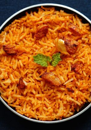 A picture of Instant South Indian Garlic Rice :.