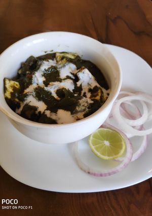 A picture of Palak paneer.